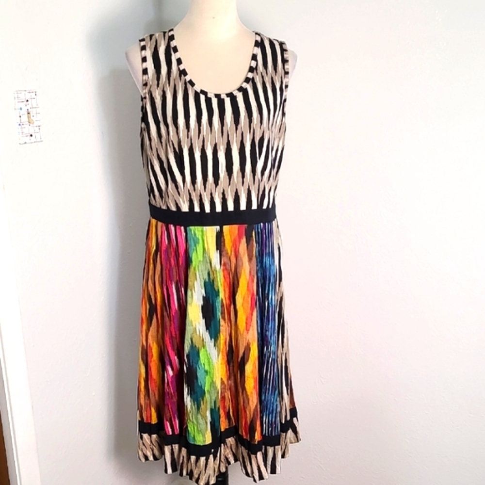 Klozlyne Multicolor Sleeveless Dress, Kner-length, Size XL